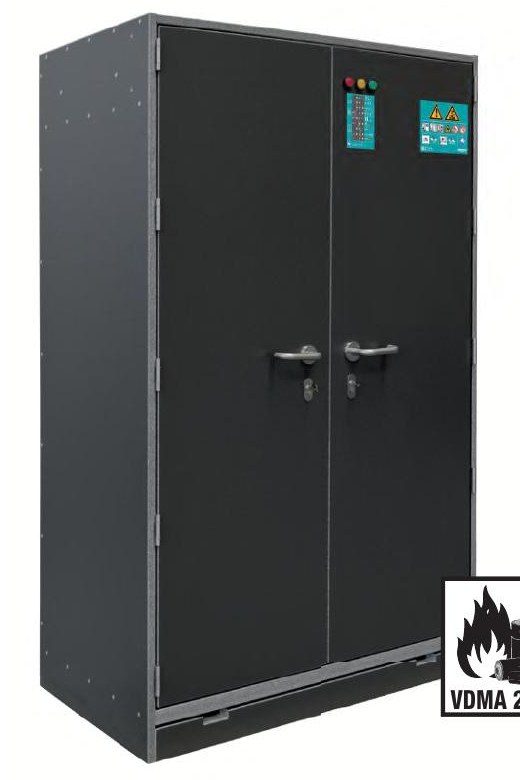 PRIOLION Premium charging cabinet tested for internal thermal runaway per VDMA 24994